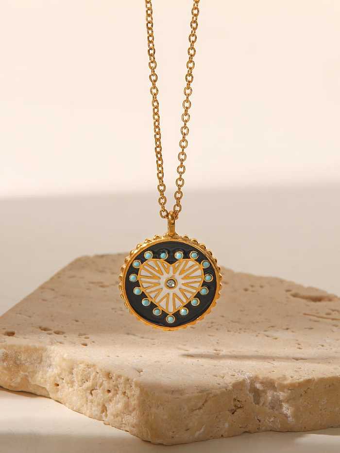 Stainless steel Enamel Evil Eye Vintage Necklace