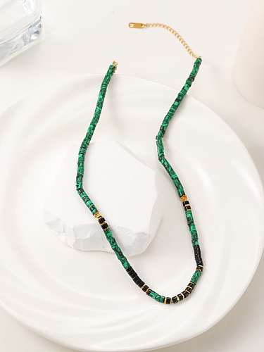 Natural Stone Green Vintage Necklace