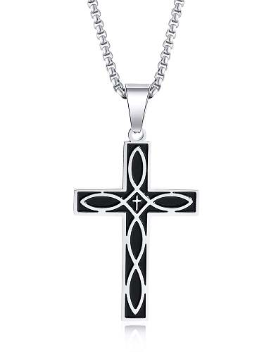 Pendentif croix Hip Hop en acier inoxydable