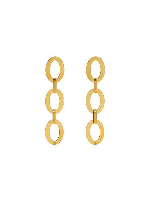 Titanium 316L Stainless Steel Hollow Geometric Minimalist Drop Earring with e-coated waterproof