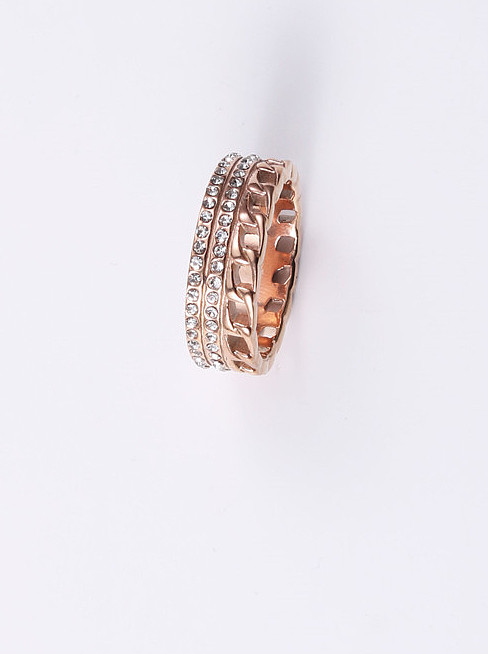 Titanium With Rose Gold Plated Simplistic Round Stacking Rings
