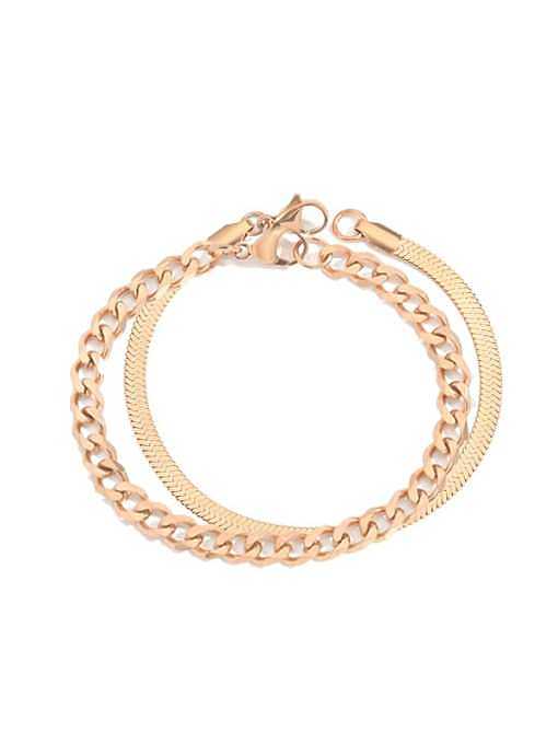 Bracelet en chaîne creuse minimaliste en acier inoxydable