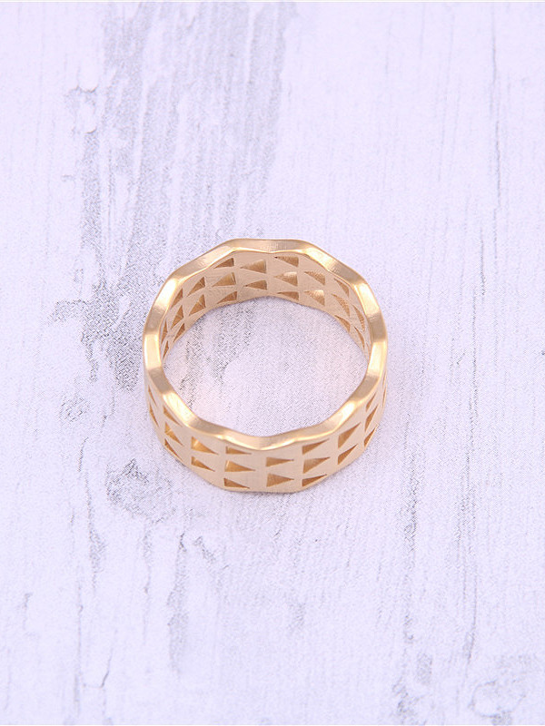 Titanium With Gold Plated Simplistic Geometric Band Rings