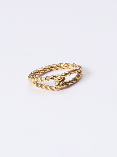 Titanium With Gold Plated Simplistic Hollow Geometric Band Rings