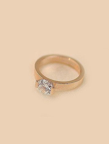 Zircon Rose Gold Plated Women Ring