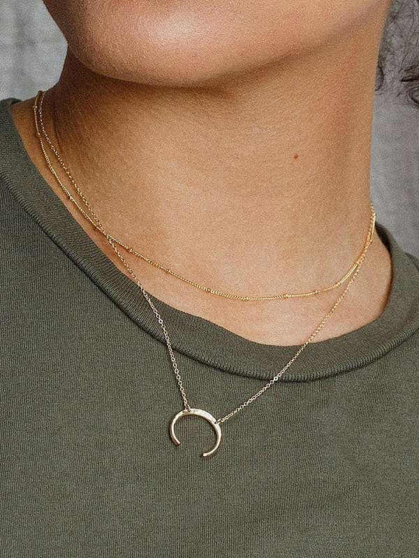 Edelstahl Moon minimalistische mehrsträngige Halskette