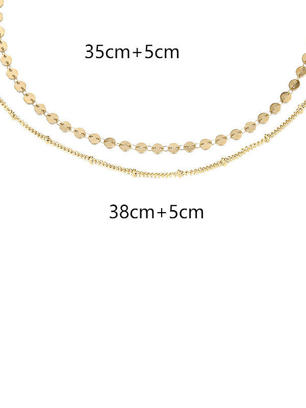 Collier multi-rangs minimaliste rond en acier inoxydable