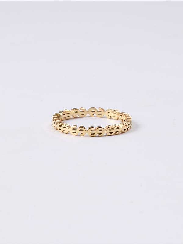 Titanium With Imitation Gold Plated Simplistic Round Band Rings