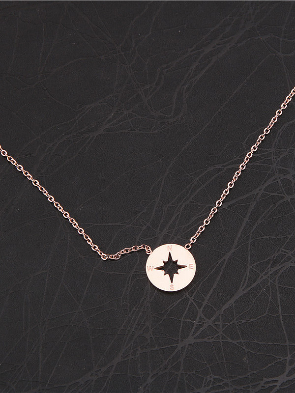 Hollow Pendant Rose Gold Plated Necklace