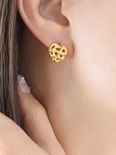 Minimalistisches Herz-Ohrring- und Halsketten-Set aus Titanstahl
