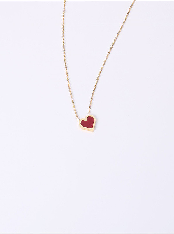 Titanium With Gold Plated Simplistic Heart Necklaces