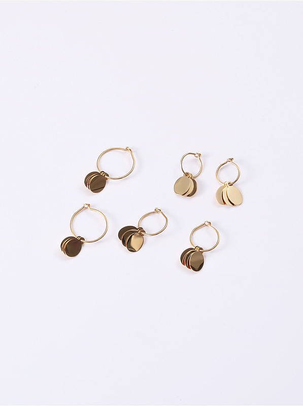 Titanium With Gold Plated Simplistic Round Clip On Earrings