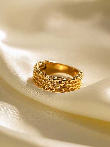 Geometrischer stapelbarer Vintage-Ring aus Edelstahl