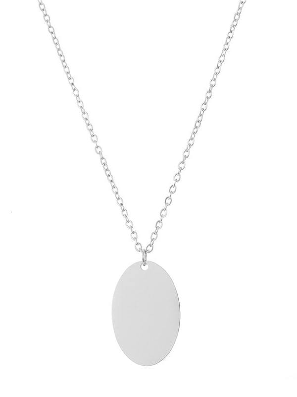 Stainless steel Oval Minimalist Christmas Can you type lettering Necklace