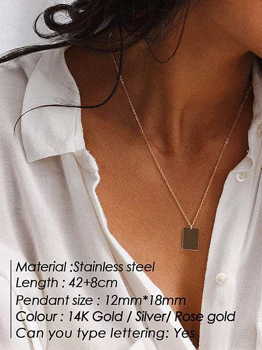Collar de varias hebras con colgante geométrico minimalista de acero inoxidable
