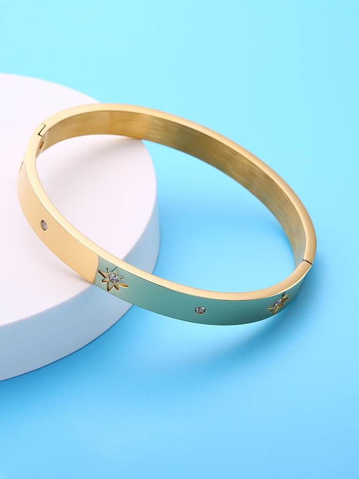 Bracelet jonc minimaliste étoile en acier titane