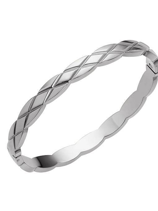 Brazalete de banda minimalista geométrico de acero de titanio