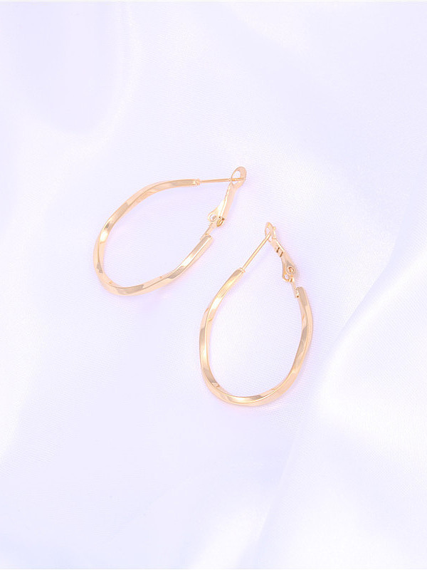Titanium With Twist Simplistic Oval Hoop Earrings