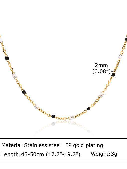 Edelstahl MGB Perlen geometrische minimalistische Halskette
