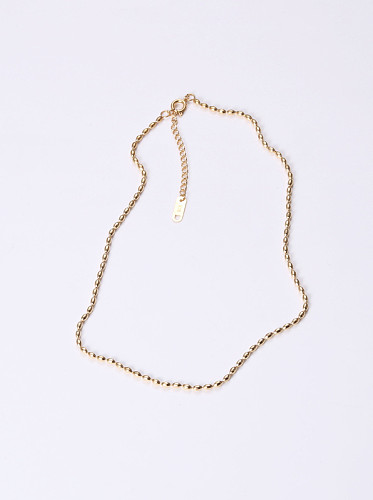Colliers à breloques en titane avec perles simplistes plaquées or