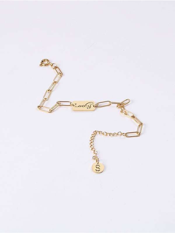 Titanium With Imitation Gold Plated Fashion Square Bracelets