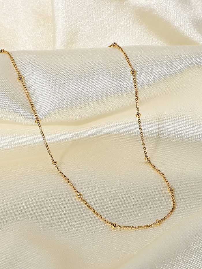 Collier à maillons tendance géométrique en perles d'acier inoxydable