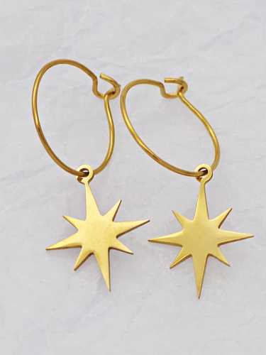 Star Cross moon Pentagram Earrings