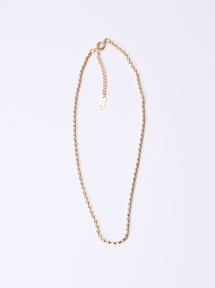 Titanium With Gold Plated Simplistic Beads Charm Necklaces