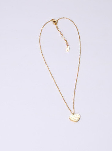 Titanium With Gold Plated Simplistic Heart Monogram Necklaces