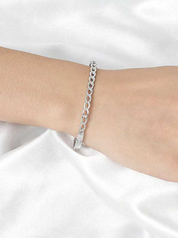 Bracelet minimaliste géométrique creux en acier inoxydable