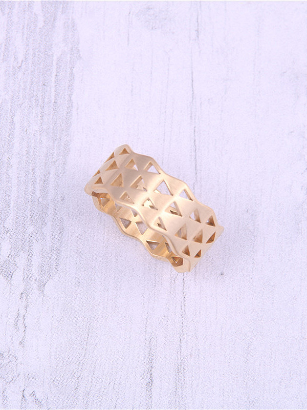 Titanium With Gold Plated Simplistic Geometric Band Rings