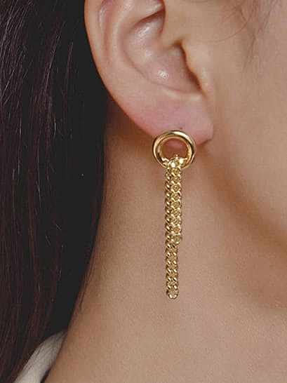 Brass Asymmetry Tassel Vintage Drop Earring