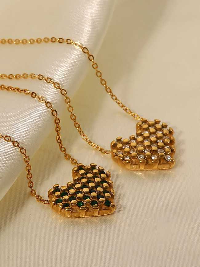 Collar vintage geométrico de diamantes de imitación de acero inoxidable