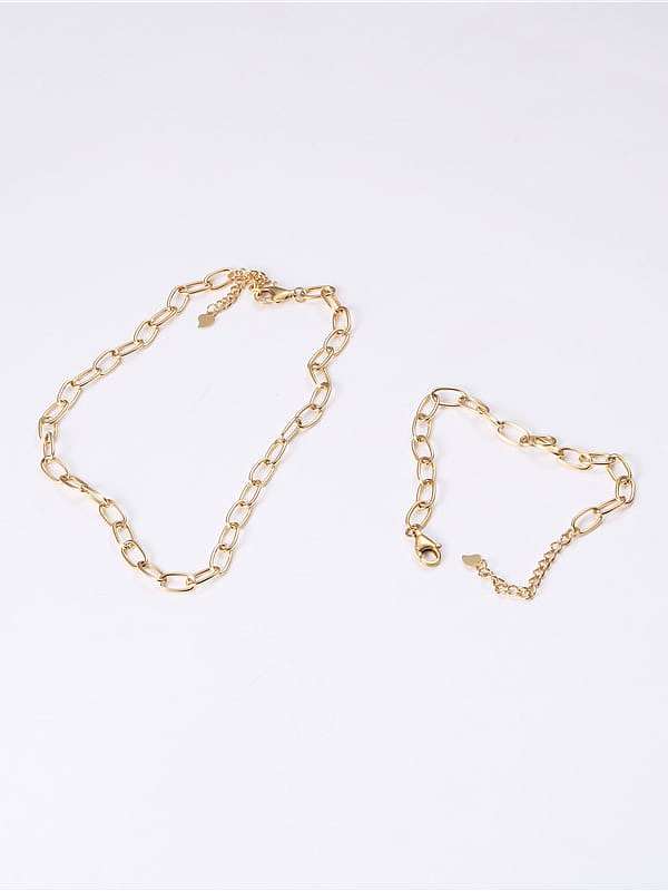 Titanium With Imitation Gold Plated Simplistic Chain Necklaces