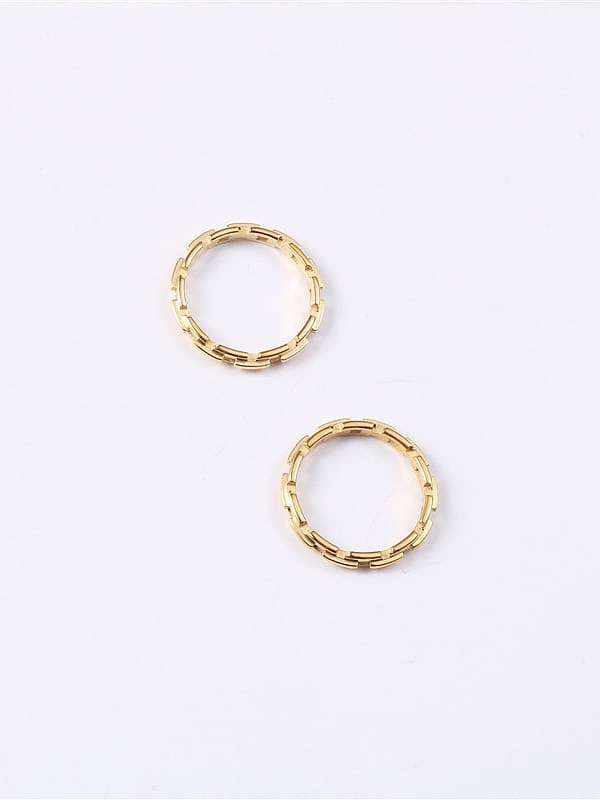 Titanium With Imitation Gold Plated Simplistic Round Band Rings