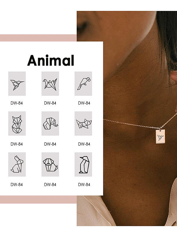 Edelstahl Unregelmäßige minimalistische Can you trpe Schriftzug Tier Halskette