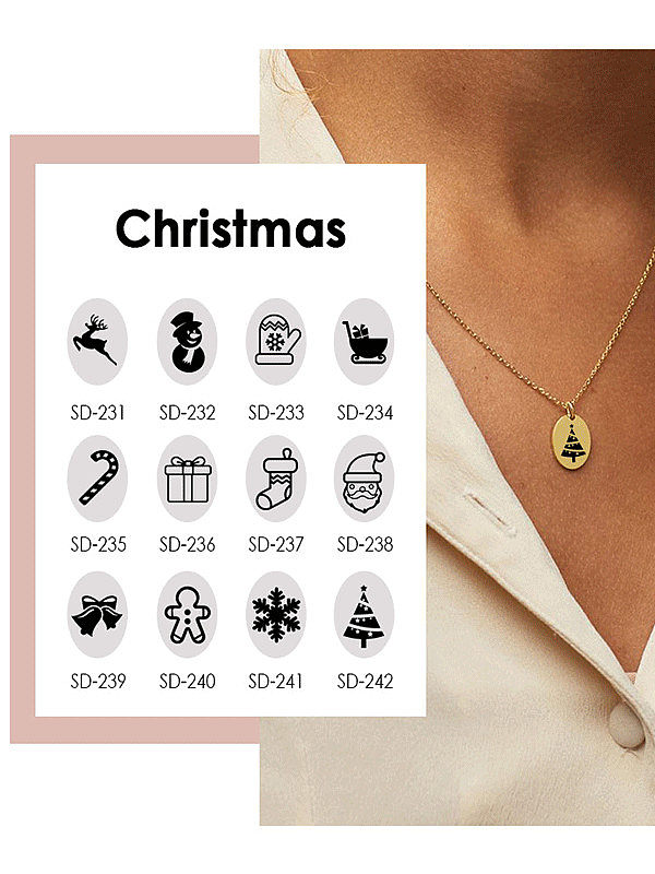 Edelstahl Oval Minimalist Christmas Can you type Schriftzug Halskette