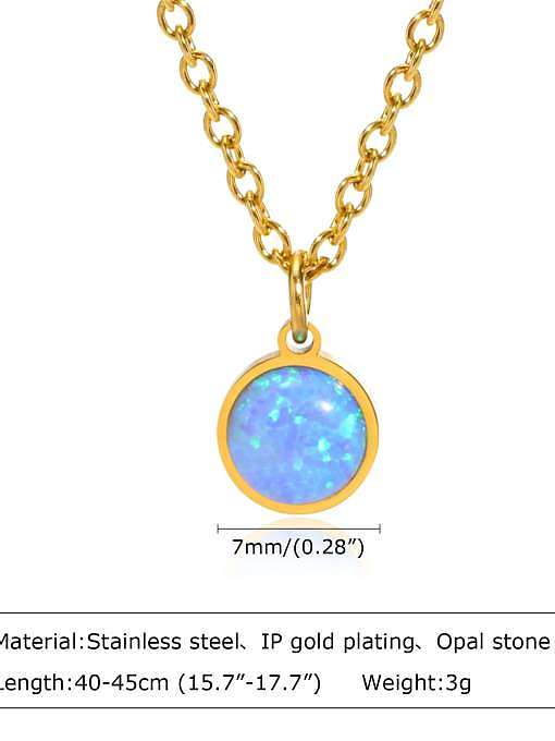 Titan Stahl Opal geometrische Vintage Halskette