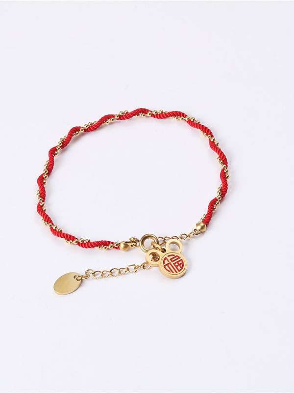 Bracelets minimalistes de gland de corde rouge de souris de titane
