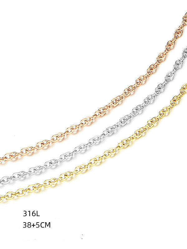 Titanium Steel Bead Tassel Minimalist Multi Strand Necklace