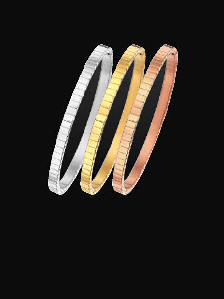Bracelet jonc géométrique minimaliste en acier inoxydable
