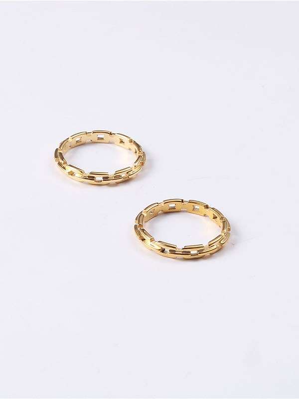 Titanium With Imitation Gold Plated Simplistic Round Band Rings