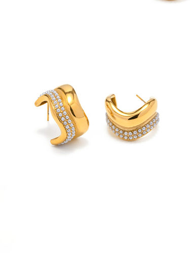 Stainless steel Cubic Zirconia Geometric Vintage Stud Earring