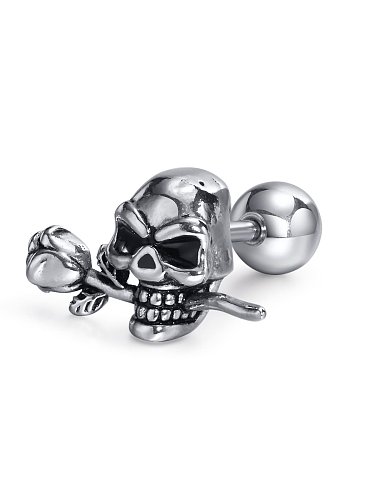 Stainless steel Skull Hip Hop Single Earring