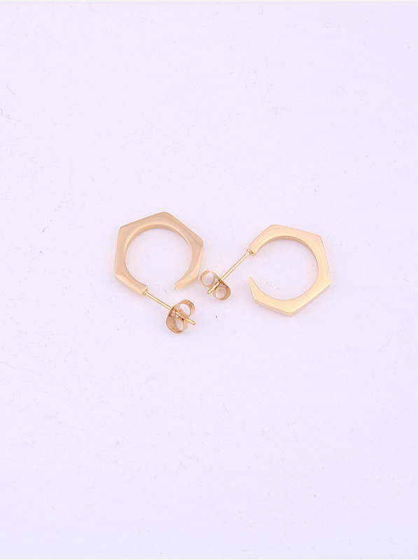 Titanium With Gold Plated Simplistic Geometric Drop Earrings