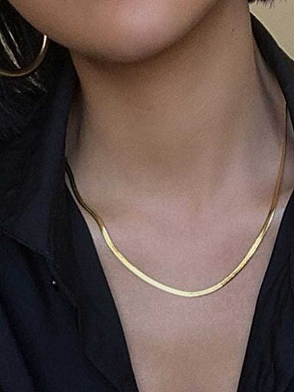 Snake bone chain gold cold wind personality clavicle titanium steel necklace
