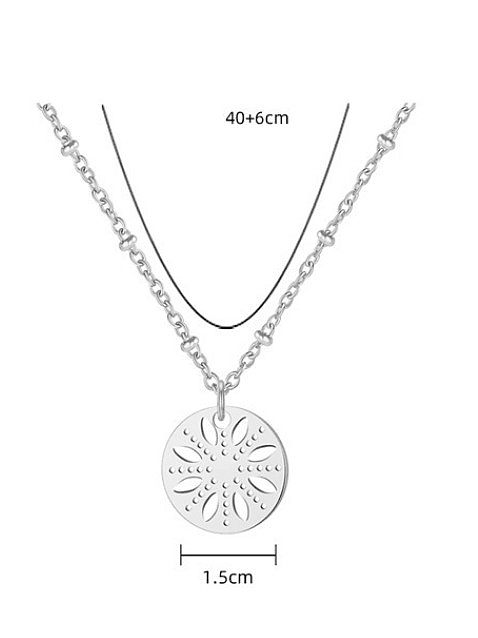 Minimalistische Halskette mit hohlen Blumen aus Titanstahl