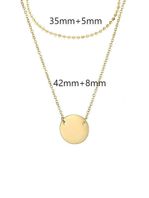 Collier multi-rangs minimaliste géométrique en acier au titane