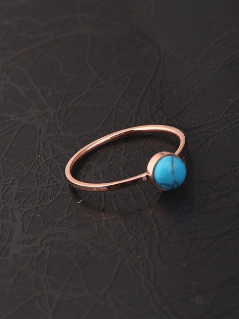 Small Turquoise Simple Style Ring