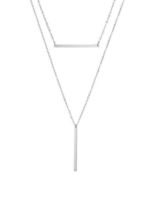 Geometrische, zierliche, mehrsträngige Halskette aus Edelstahl